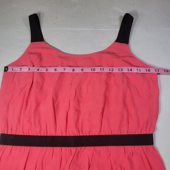 Ann Taylor Loft Coral & Black Sleeveless Dress Size 6 Polyester Blend - Picture 5 of 7